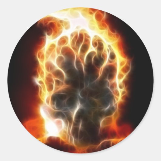 Sticker Rond Bombe atomique du crâne (Devant)