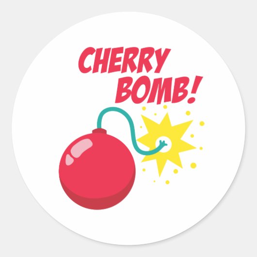 Sticker Rond Bombe aux cerises ! (Devant)