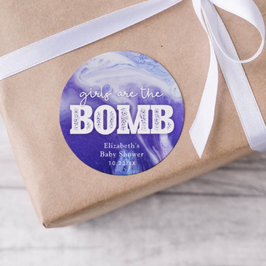 Sticker Rond Bombe Baby shower de la baignoire Favoriser balise