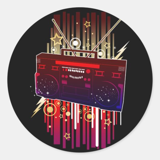 Sticker Rond Bombe Boombox (Devant)