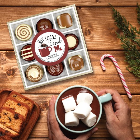 Sticker Rond Bombe de cacao chaud de Bourgogne instructions Coe