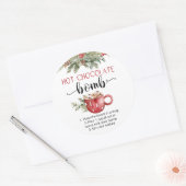 Sticker Rond Bombe de chocolat chaud aquarelle mignonne  (Enveloppe)