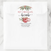 Sticker Rond Bombe de chocolat chaud aquarelle mignonne  (Sac)