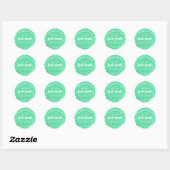 Sticker Rond Bombe de fines herbes de Bath d'aquarelle verte (Feuille)