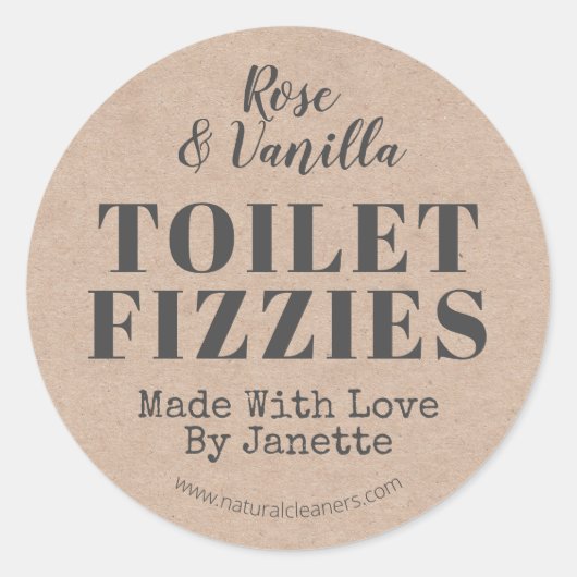 Sticker Rond Bombe De Nettoyage De Toilettes Fizzy Faisant Mais (Devant)