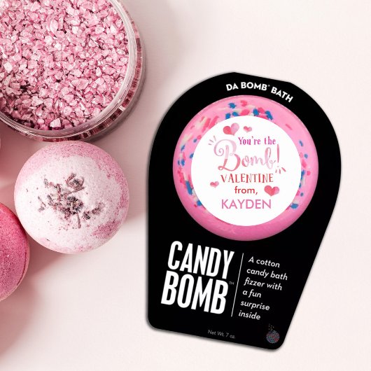 Sticker Rond Bombe rose personnalisée Cute Valentine
