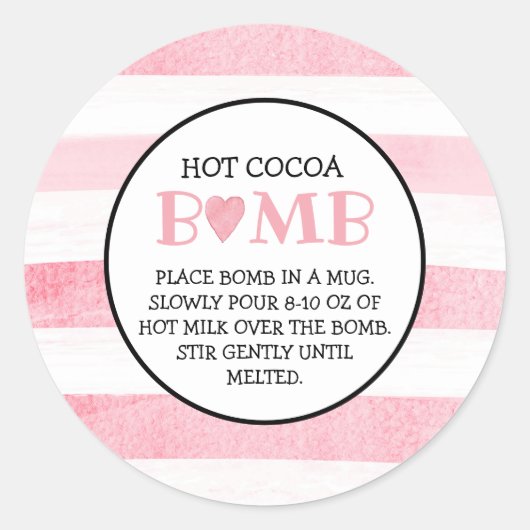 Sticker Rond Bombe Valentine Hot Chocolate Bomb (Devant)