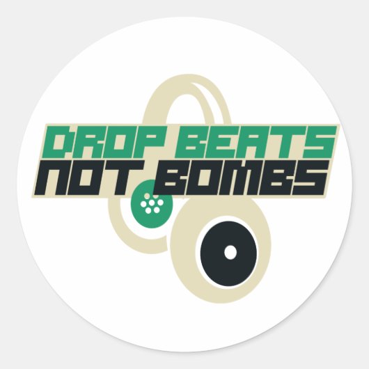 Sticker Rond Bombes de largage pas de bombes (Devant)