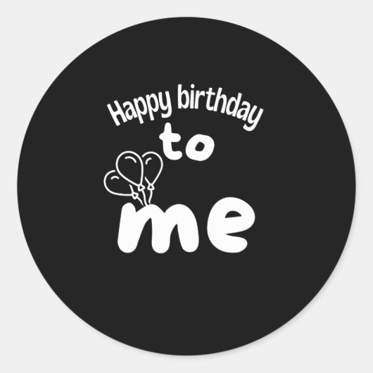 Sticker Rond Bon anniversaire pour moi avec des ballons (Devant)