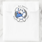 Sticker Rond Bon appétit de chien ! Animaux de compagnie Traite (Sac)