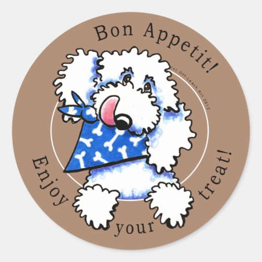 Sticker Rond Bon appétit de chien ! Traitements pour animaux de (Devant)