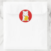 Sticker Rond Bon Chat Fortune - Maneki Neko (Sac)