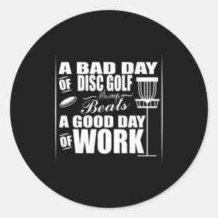 Sticker Rond Bon Départ De La Journée Avec Disk Golf
