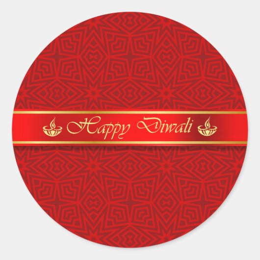 Sticker Rond Bon Diwali Silky Ribbon Design (Devant)