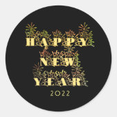 Sticker Rond Bon feu d'artifice du Nouvel An (Devant)