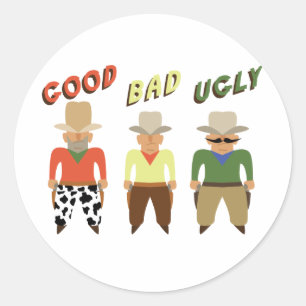 Sticker Rond Bon Mauvais Vilain