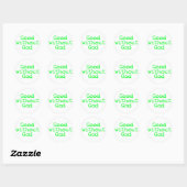 Sticker Rond Bon sans Dieu vert vif (Feuille)