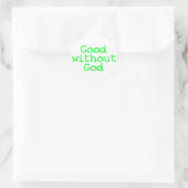 Sticker Rond Bon sans Dieu vert vif (Sac)