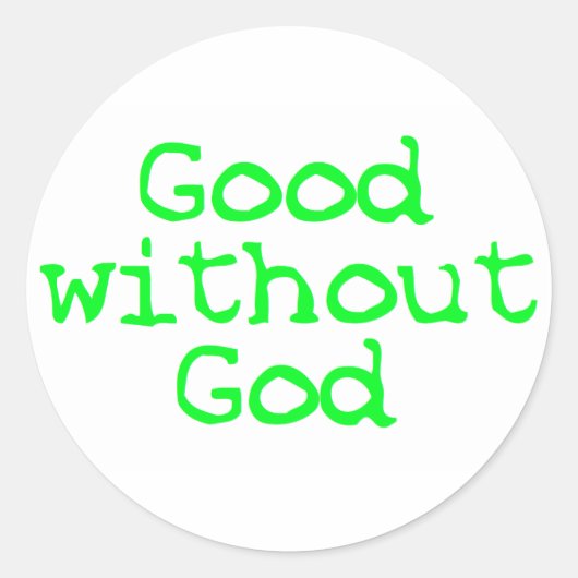 Sticker Rond Bon sans Dieu vert vif (Devant)