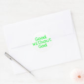 Sticker Rond Bon sans Dieu vert vif (Enveloppe)