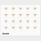 Sticker Rond Bon thanksgiving Amour Coeur Thanksgiving (Feuille)