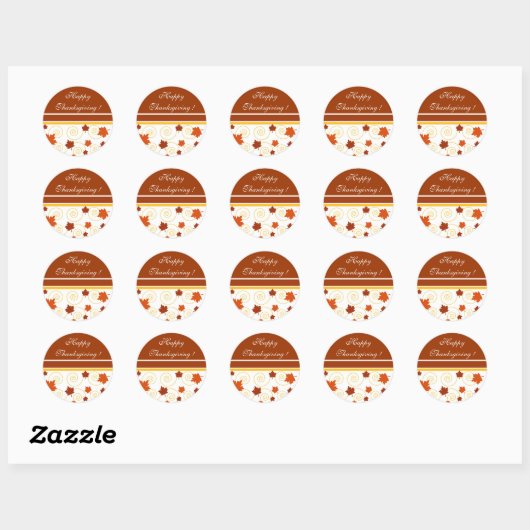 Sticker Rond BON THANKSGIVING ! -Autocollant (Feuille)