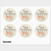 Sticker Rond Bon thanksgiving Automne Citrouille Antique Blanc (Feuille)