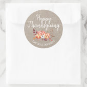 Sticker Rond Bon thanksgiving Automne Citrouille papier Kraft (Sac)
