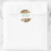 Sticker Rond Bon thanksgiving Automne Écoulement (Sac)