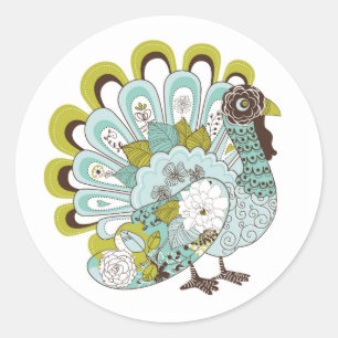 Sticker Rond Bon thanksgiving Belle carte Turquie 2