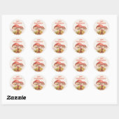 Sticker Rond Bon thanksgiving Champignons rouges Automne automn (Feuille)