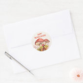 Sticker Rond Bon thanksgiving Champignons rouges Automne automn (Enveloppe)