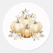 Sticker Rond Bon thanksgiving Citrouille d'automne (Devant)