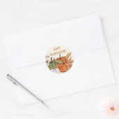 Sticker Rond Bon thanksgiving Citrouille vert orange blanc (Enveloppe)