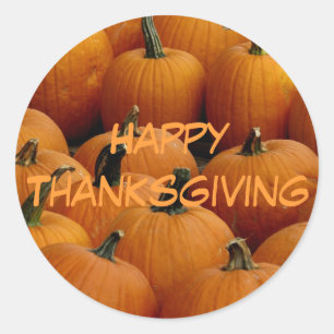 Sticker Rond bon thanksgiving, citrouilles