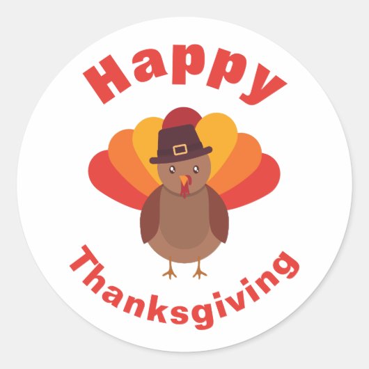 Sticker rond bon thanksgiving classique (Devant)