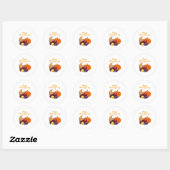 Sticker Rond Bon thanksgiving Cornucopia (Feuille)