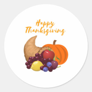 Sticker Rond Bon thanksgiving Cornucopia