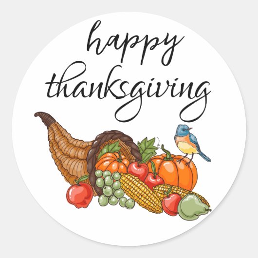 Sticker Rond bon thanksgiving Cornucopia (Devant)