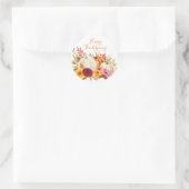 STICKER ROND BON THANKSGIVING COULEUR EAU JARDIN CITROUILLE (Sac)