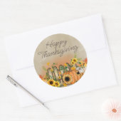 Sticker Rond Bon thanksgiving de clôture citrouille Sunflowers  (Enveloppe)
