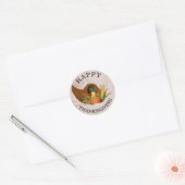 Sticker Rond Bon thanksgiving de Cornucopia d'automne rustique (Enveloppe)