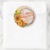 Sticker Rond Bon thanksgiving de couronne de tournesol (Sac)