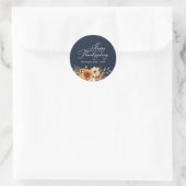 Sticker Rond bon thanksgiving de la marine florale automnale (Sac)