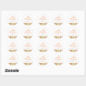 Sticker Rond bon thanksgiving de script orange (Feuille)