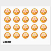 Sticker Rond Bon thanksgiving d'or (Feuille)