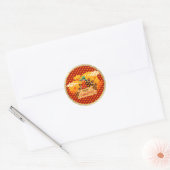 Sticker Rond Bon thanksgiving d'or (Enveloppe)