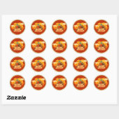 Sticker Rond Bon thanksgiving d'or (Feuille)