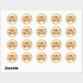 Sticker Rond Bon thanksgiving d'or (Feuille)