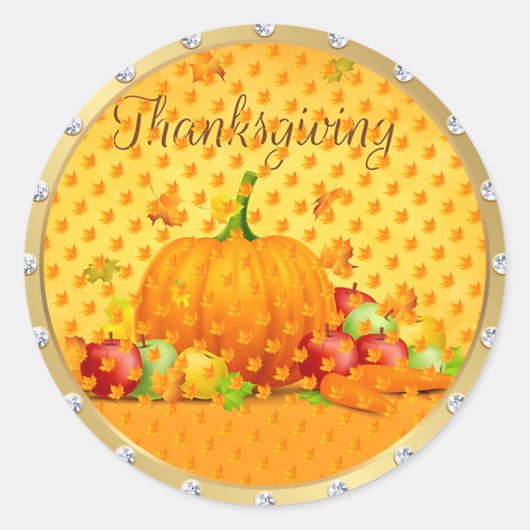Sticker Rond Bon thanksgiving d'or (Devant)